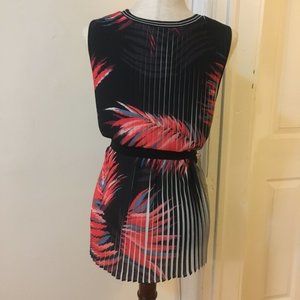 NEXT UK- Multi-Coloured Palm Leaf Pleated Top